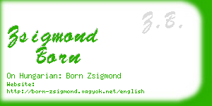 zsigmond born business card